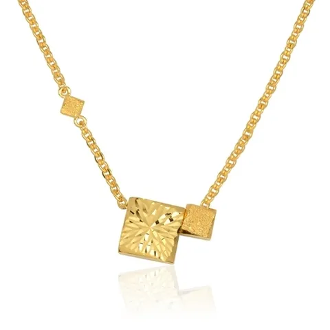 골드모아 여자 순금 목걸이 3.75g [사각 콤비]