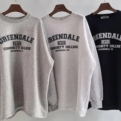 [셀러허브 패션]그린 텍스트 기모 긴팔티 312Q286S 빅사이즈 여성의류