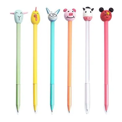 기타 동물 캐릭터볼펜(6종 2개씩 12개 묶음판매) 동물볼펜_W4443B1