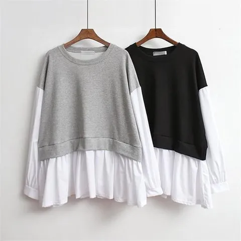 셀러허브 패션 빅사이즈사랑해요 A676L102 레이어드크롭맨투맨 NO