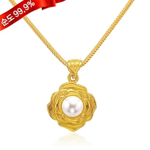 골드모아 여자 순금 목걸이 15g 24K [진주꽃]