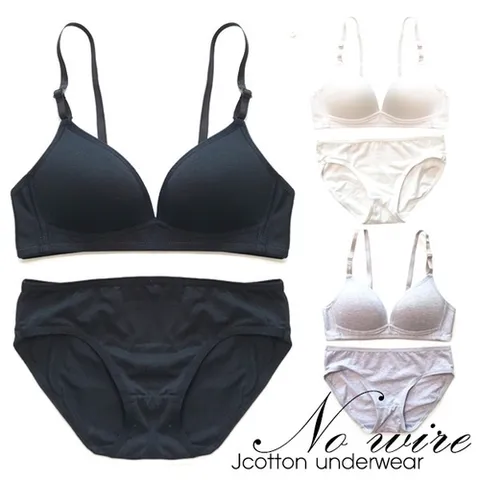 제이투와이 노와이어 면브라 블랙브라 검정브라 면속옷 2종