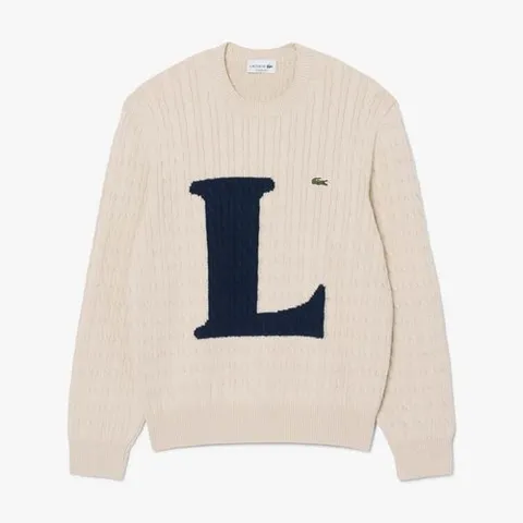 라코스테 라코스테 M 남성 L로고 케이블 크루넥 풀오버 AH8590-56N UN5
