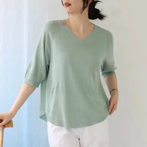 웬디즈갤러리 언더라운딩 린넨 반팔니트