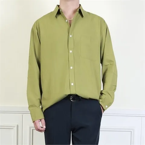 Frankie Newyork  남자 세미오버핏 셔츠 링클프리 와이셔츠 정장셔츠 남성 솔리드 남방 빅사이즈 화이트 블랙 15?_P087315721