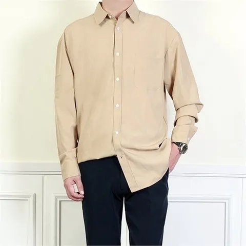 Frankie Newyork  남자 세미오버핏 셔츠 링클프리 와이셔츠 정장셔츠 남성 솔리드 남방 빅사이즈 화이트 블랙 15?_P087315740