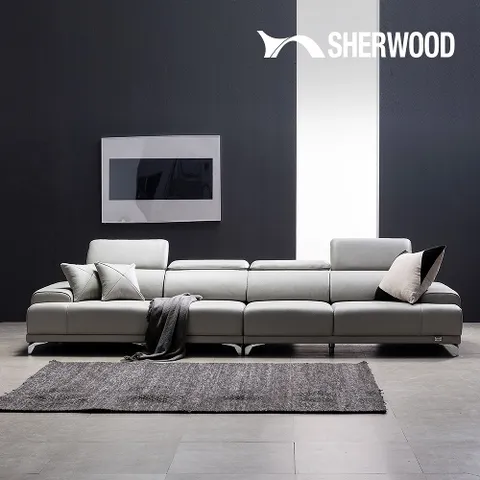 쉐우드가구 둔치 6인 아띠잔 내추럴 천연통가죽 기능성 소파