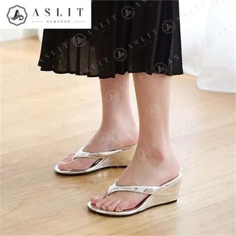 셀러허브 패션 [애슬릿] 여성 에나멜 엄지 쪼리 웨지 뮬 힐 슬리퍼