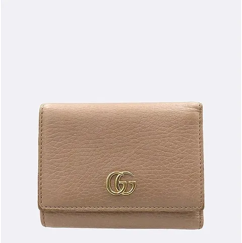 구찌 고이비토 중고명품 Gucci(구찌) 474746 금장 GG로고 장식 인디핑크 컬러 마몬트 2단 반지갑