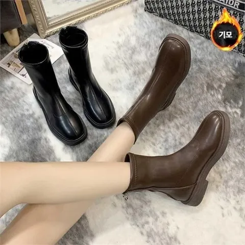 셀러허브 패션 [오노마] ONM 여자 겨울 롱치마 원피스 코디 삭스 앵클 부츠 워커