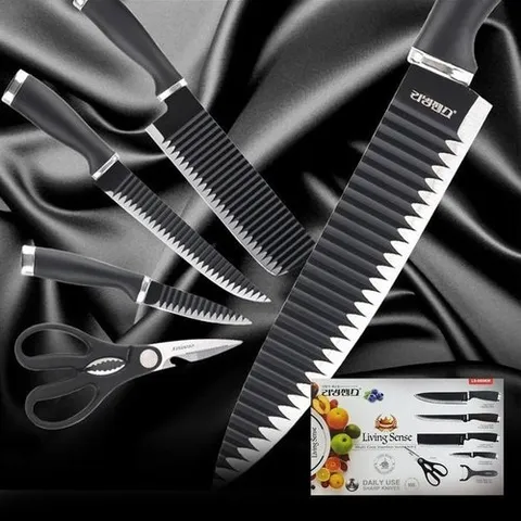 셀러허브 1 [OF98NNQP]리빙센스 안붙는 칼6종세트 블랙에디션 060KN