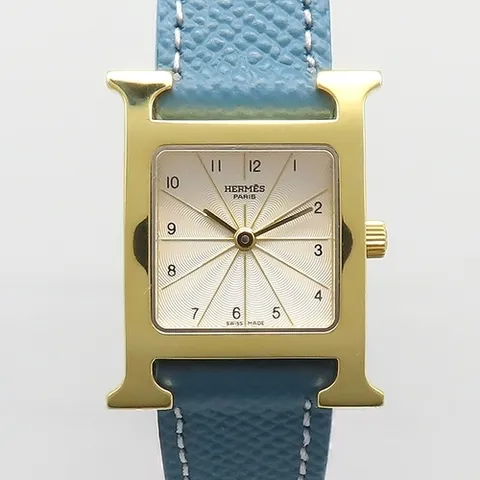 에르메스 고이비토 중고명품 Hermes(에르메스) HH1.201 H아워 금장 쿼츠 가죽밴드 여성용 시계