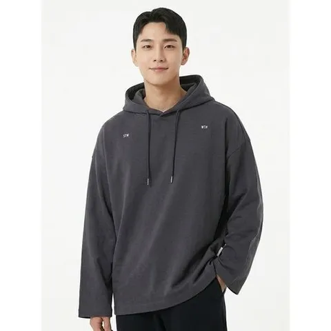 SIEG 다크그레이 데일리 오버핏 스트링 포인트 후드 PGIBA8901_P421622184