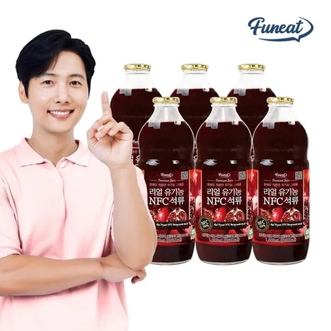퍼니트 리얼 유기농 NFC 석류 주스 원액 석류즙 1000ml x 6병