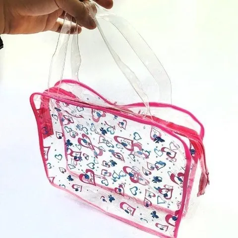 셀러허브 1 [HYIJR8Q1_4B]패턴투명 지퍼비닐백 손잡이봉투 낱개판매