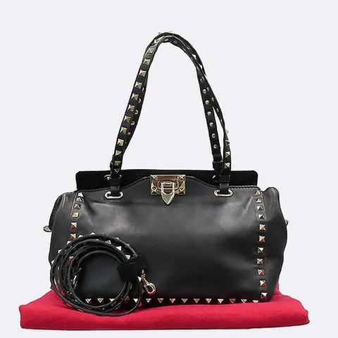 발렌티노 중고명품 GARAVANI(가라바니) ROCK STUD (락 스터드) 장식 토트백 + 숄더 스트랩