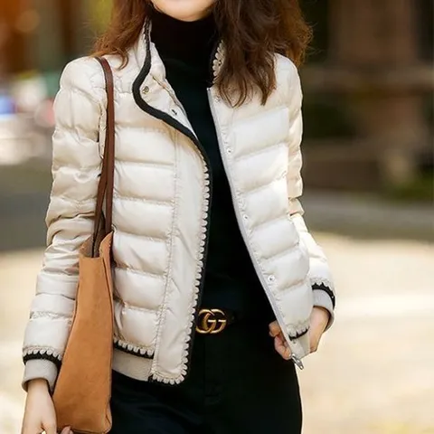 짝꿍닷컴 여성 배색 숏패딩 경량 점퍼 DHH-D21_P335099537