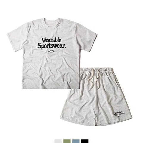 셀러허브 1 [국내생산] 반팔 반바지 스포티 코디세트