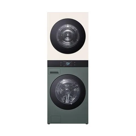 LG전자 LG 트롬 AI 오브제컬렉션 워시타워 세탁건조기 25/25kg (베이지/그린) WA2525GEHF (FA25GJF + RA25EJF)