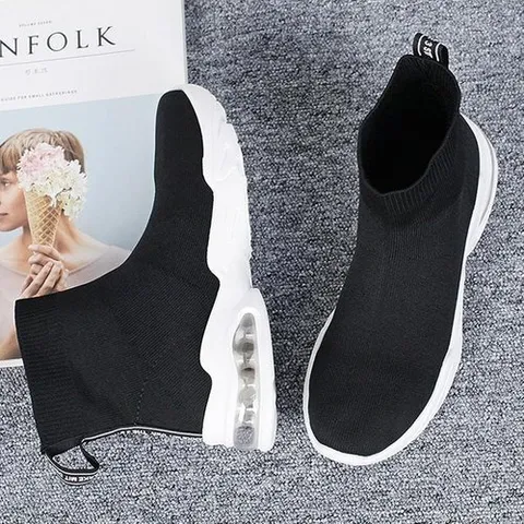 셀러허브 패션 [잇백잇슈] 기모스판삭스운동화 심플 베이직 깔끔