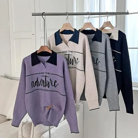 셀러허브 패션 [VY] 여자 어드벤쳐 보라색 니트_WT32222