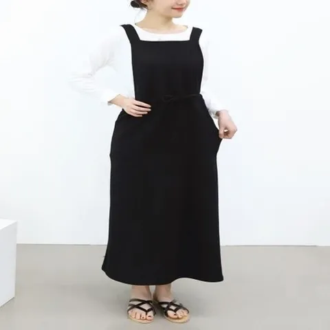 패션플러스 다잇템] 여자 드로우코드 포인트 검정 스퀘어넥 서스펜더 원피스13617862588872