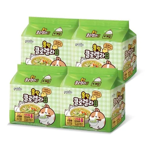 팔도 [T] 팔도 몰랑 라면 클로렐라 16개입 (4개입번들 x 4개) / 봉지라면 어린이라면