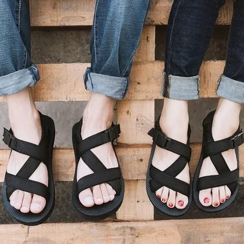 셀러허브 1 [룽스]편한샌들 포인트 남녀공용 버클 밴딩 샌들