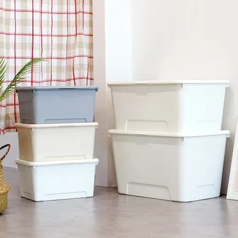 보노하우스 탑백 대형 리빙박스 24L 4P 대용량 팬트리 수납 공간박스 옷 정리함 (+네임텍)