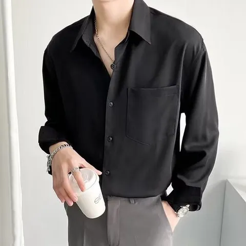 기타 심플 베이직 포켓 남성 셔츠 여름 긴팔 셔츠 (WEE94D7)