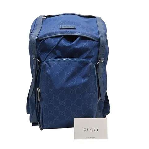 구찌 고이비토 중고명품 Gucci(구찌) 387071 다크 블루 컬러 시마 나일론 패브릭 포켓 벨트 장식 라이트 백팩