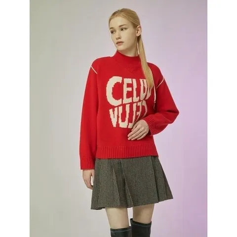 CC콜렉트 반하이넥 레터링 니트 C234KSK053RD1_P406198883