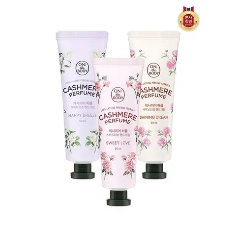 온더바디 LG생활건강]온더바디 캐시미어 퍼퓸 핸드크림 50ML x 3개(3종 택1)