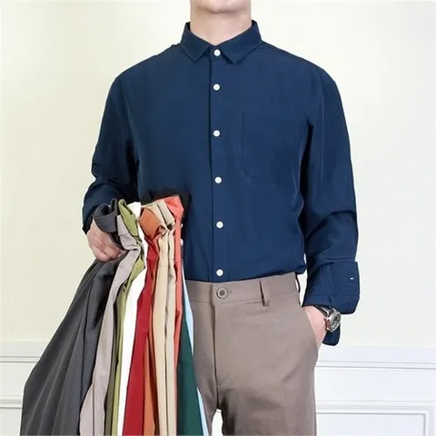 Frankie Newyork  남자 세미오버핏 셔츠 링클프리 와이셔츠 정장셔츠 남성 솔리드 남방 빅사이즈 화이트 블랙 15?_P087315776