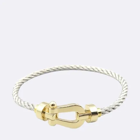  프레드 고이비토 중고명품 FRED(프레드) 0B0069 18K (750) 옐로우 골드 포스텐 미듐 펜던트 그레이 팔찌-14호