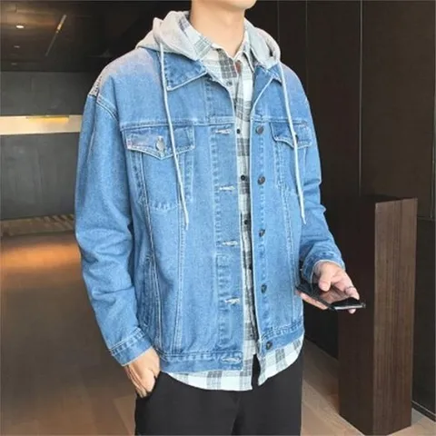 셀러허브 패션 남자 데일리 후드 탈부착 데님 가을 자켓