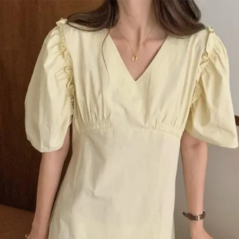 디에이치 로에 브이넥 롱원피스_P308389408