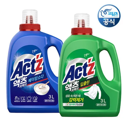 피죤 액츠 퍼펙트 세탁세제 3.0Lx2개 / 액체세제 일반드럼겸용