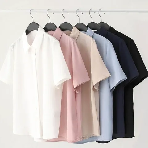 셀러허브 패션 [와이에스몰] 여성 기본 블라우스 구김없는 반팔 셔츠