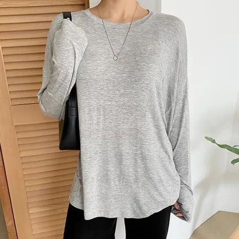 셀러허브 패션 여자 와이라인커버 긴팔롱티 티셔츠 (23624809)