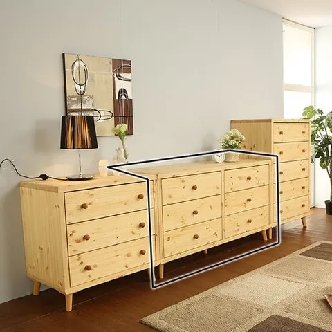 미아트 (착불) 브리아나 뷰티플 원목 거실용 5R 와이드 서랍장