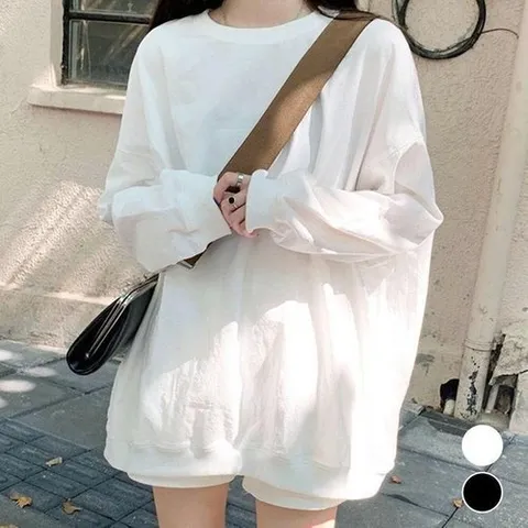 셀러허브 패션 [오노마] ONM 오버핏 맨투맨 롱티셔츠 여리여리 탱크탑 루즈핏 오버 (23561977)