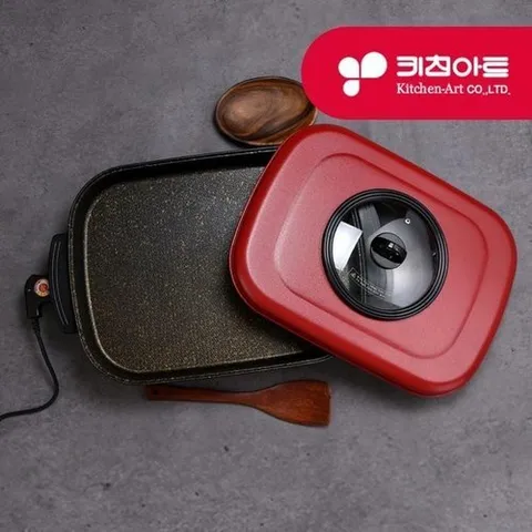 셀러허브 생활리빙 [룽스_63]퀸골드마블 사각 전기팬 주방용품 전기그릴/불판 (46860035)