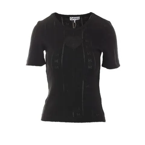가니 26FW 가니 반팔 티셔츠 A1050260 099 BLACK DOM