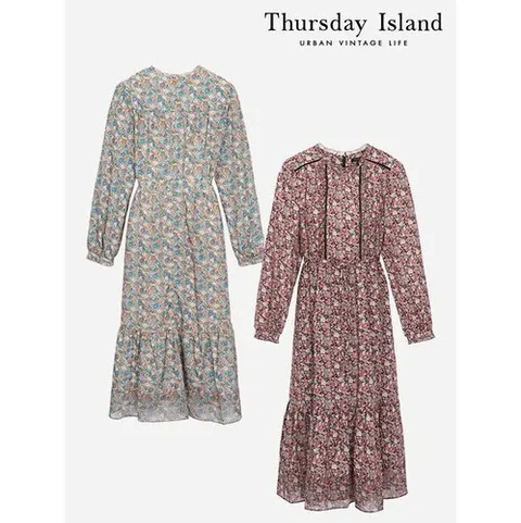 써스데이아일랜드 Thursday Island] 플라워패턴 롱 원피스(T246MOP535W)