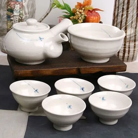 기타 청화 베이지톤 다기 다도 5인세트_W01791B