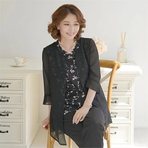 쉬즈마담 T55411 꽃넝쿨 가디건 블라우스/엄마옷_P078075962