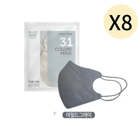 셀러허브 생활리빙 블루본 KF94 마스크 특대형 마일드그레이 30매 X 8 (32664674)