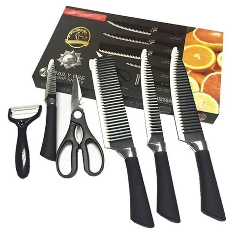 기타 프리미엄 스테인 다용도 주방 요리 쿡 식칼 6종 세트-WA18527