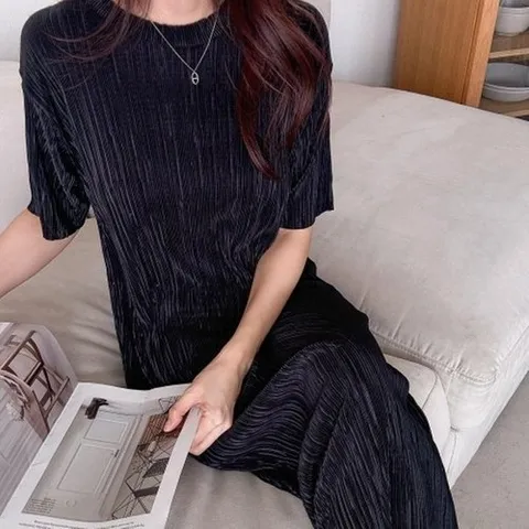 브이와이 VY] 여성 주름원피스 H라인 SS 아코디언 골져스 롱원피스16482071588847